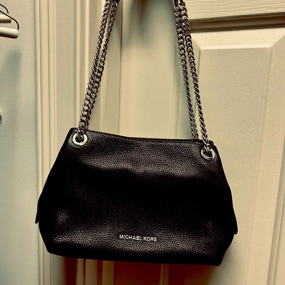 Michael Kors Black Pebbled Leather Shoulder Bag